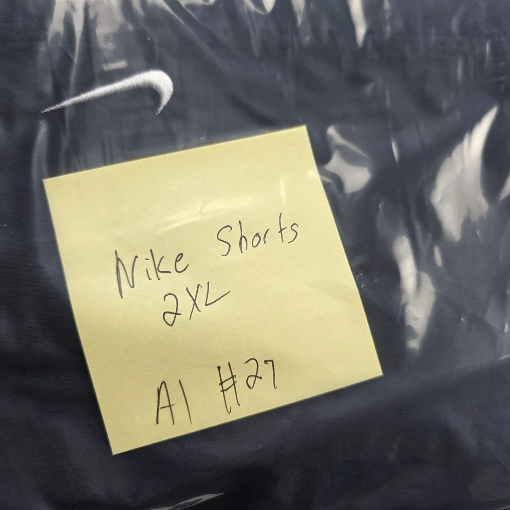 Nike Shorts Mens 2XL Navy Blue Mesh Lined Swim Trunks Elastic Waist Swoosh